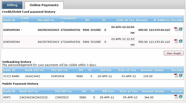 Viewing Payments Made Online